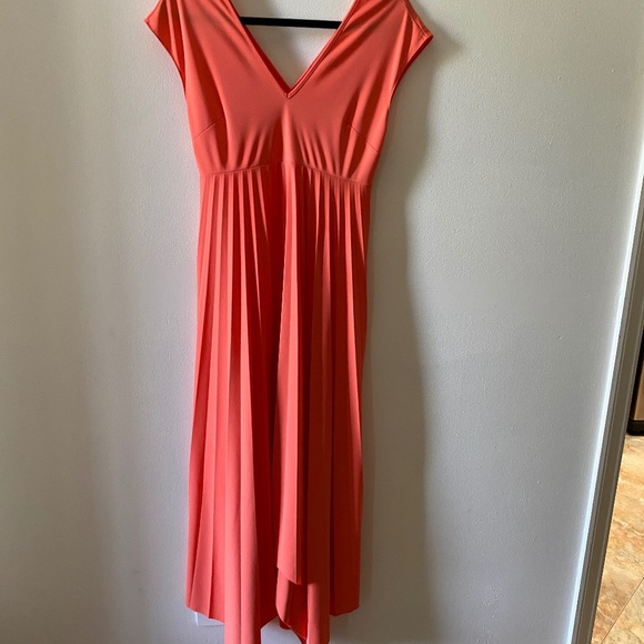 ASOS Dresses & Skirts - Asos Coral Color Pleated Midi Dress In Like New Condition